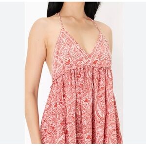 Zara Backless Paisley Halter Dress